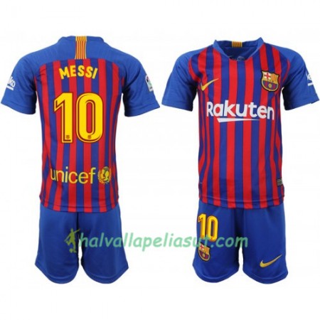 Jalkapallo Pelipaidat FC Barcelona Messi 10 Lasten Kotipaita 2018-2019 Lyhythihainen